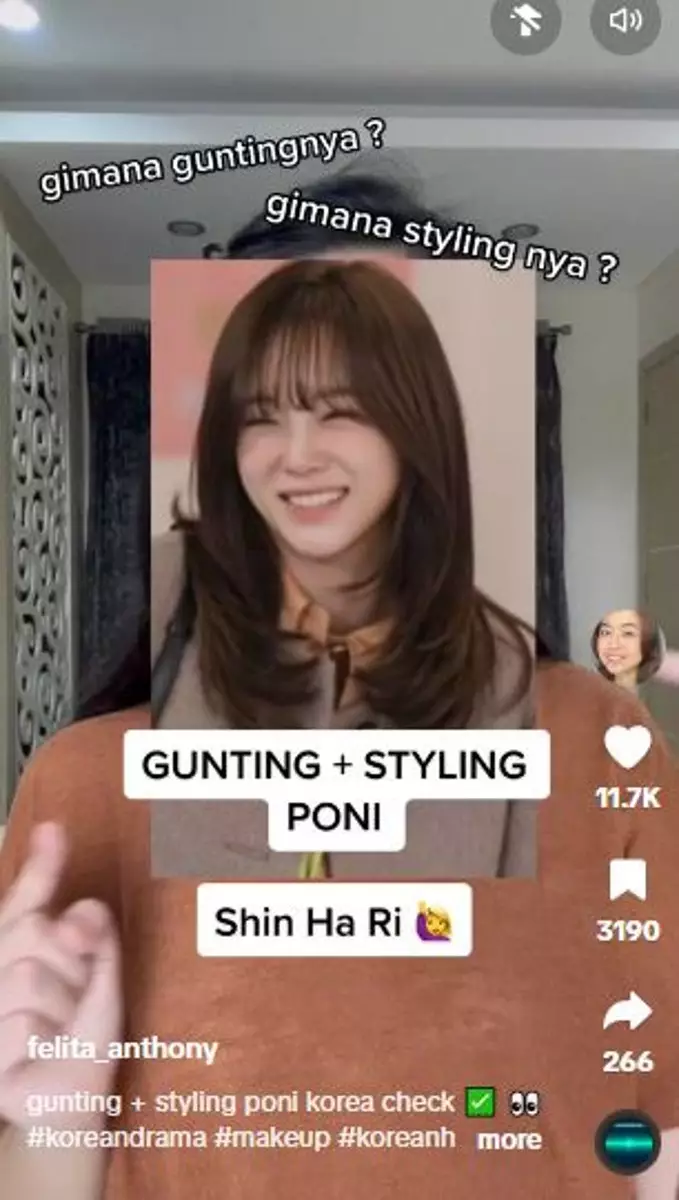 Trik potong dan styling poni ala seleb Korea TikTok