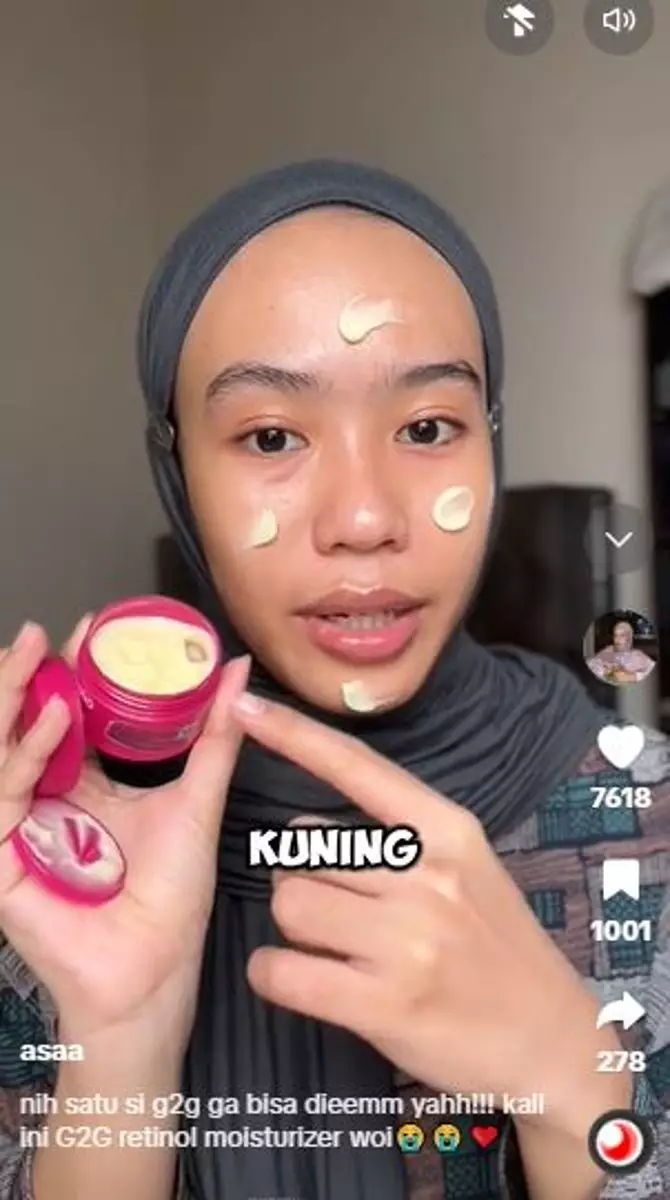 Review pelembap retinol Glad2Glow mampu cerahkan wajah dalam 20 hari TikTok