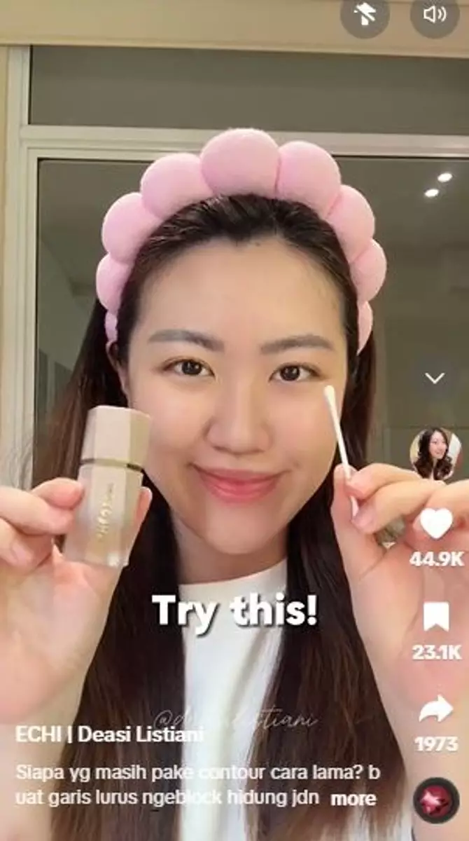 Trik bikin kontur hidung biar nggak ngeblok cuma perlu 1 alat pembersih TikTok