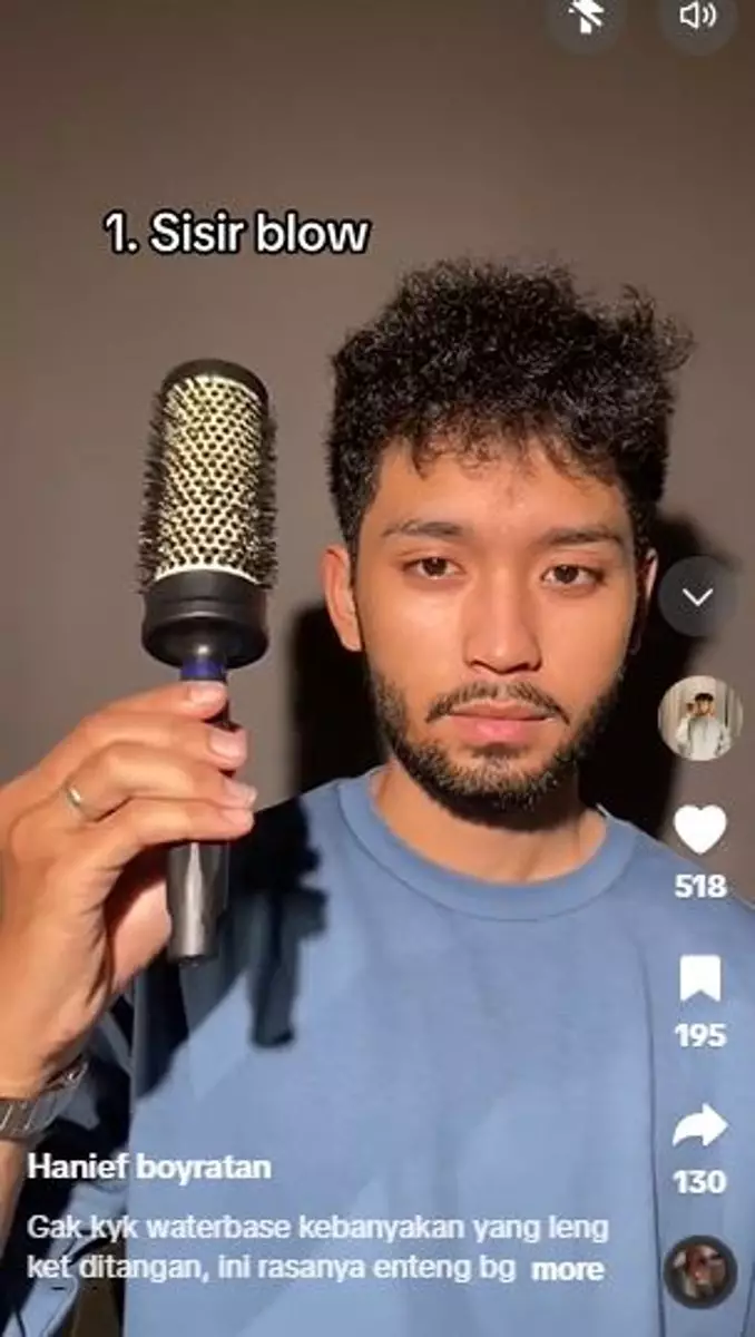 Cowok bagikan trik atasi rambut megar dan keriting pakai 2 langkah TikTok