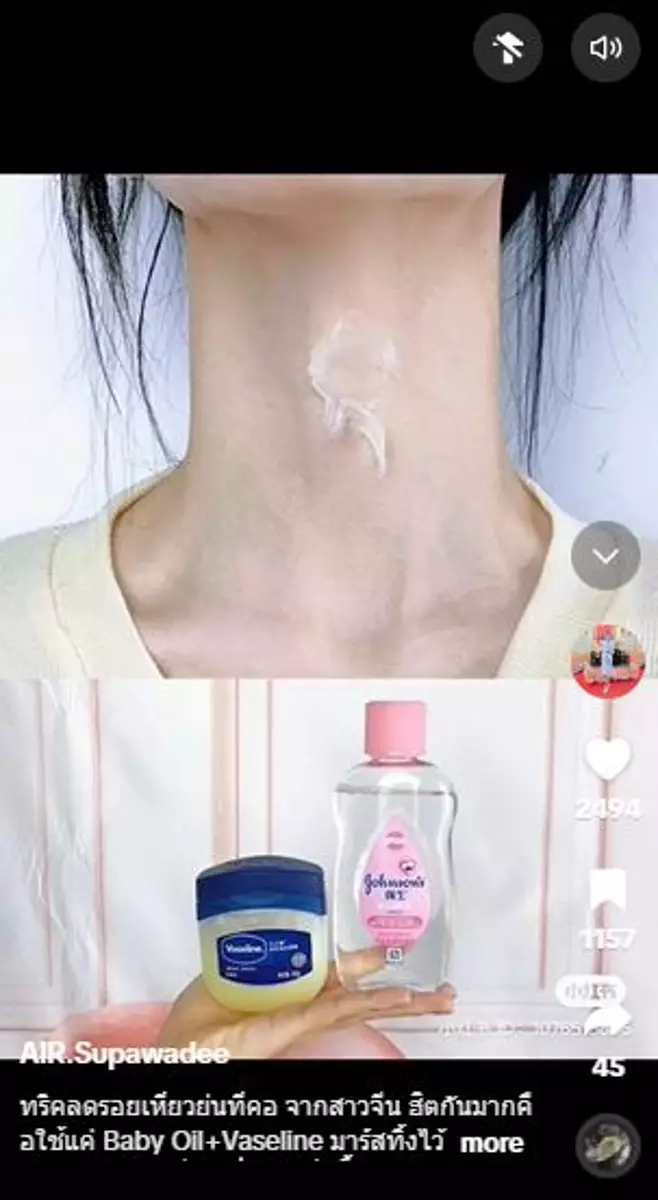 Kombinasi baby oil dan produk pelembap bisa atasi kerutan di leher Berbagai sumber