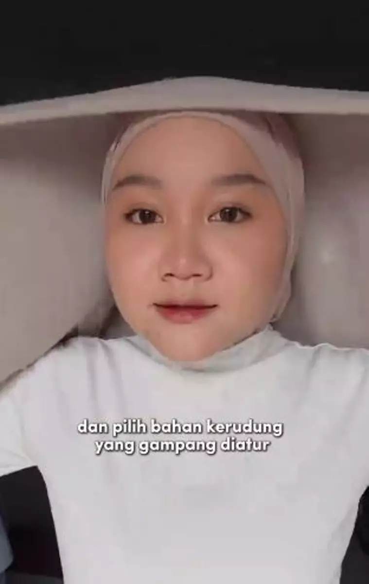 Trik samarkan pipi chubby saat pakai hijab agar wajah tampak lonjong TikTok