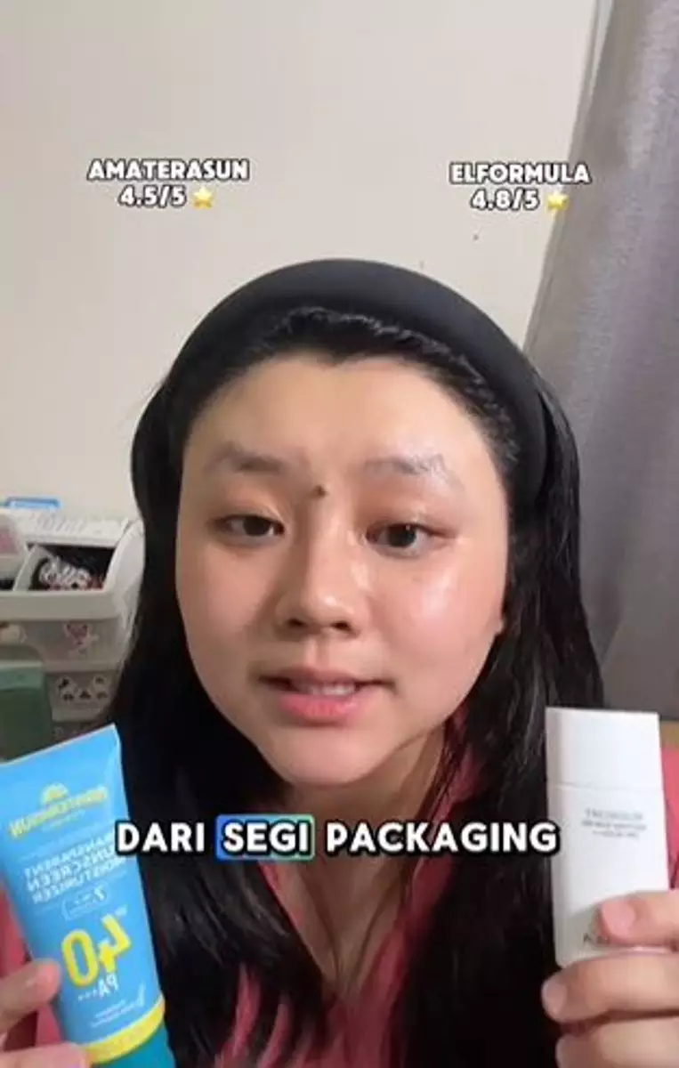 Battle review sunscreen transparan Amaterasun & Elformula TikTok