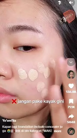 Trik memakai foundation agar riasan lebih natural, flawless, dan tidak dempul TikTok