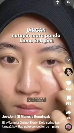 Trik samarkan mata panda agar hasilnya nggak abu-abu TikTok