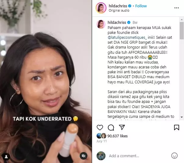 Review La Tulipe foundation stick andalan para MUA diklaim antilongsor Instagram