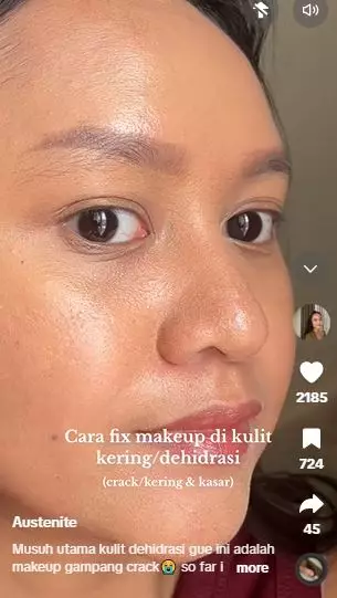 Trik retouch makeup di wajah kering dehidrasi agar hasilnya anticrack TikTok Trik retouch makeup di wajah kering dehidrasi agar hasilnya anticrack TikTok