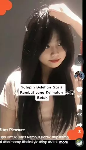 Trik menutupi belahan rambut agar tak terlihat botak pakai 1 alat penjepit TikTok