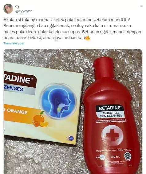 Trik marinasi ketiak pakai Betadine Skin Cleanser bikin bebas bau seharian Berbagai sumber