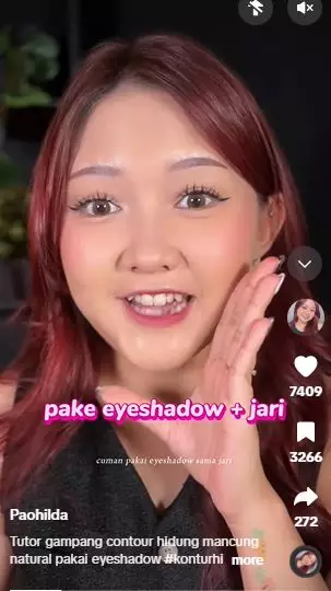 Trik bikin hidung auto mancung cuma andalkan 1 produk eye makeup TikTok