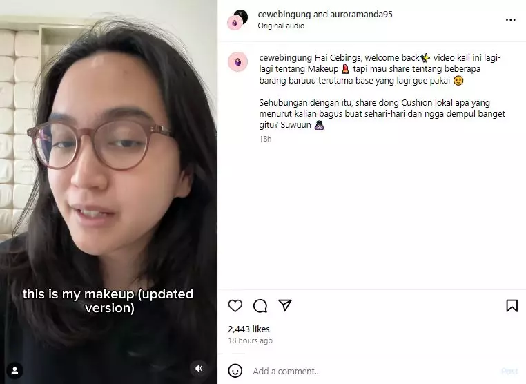 Trik makeup super simpel Rachel Amanda pakai blush on Rp60 ribuan Instagram Trik makeup super simpel Rachel Amanda pakai blush on Rp60 ribuan Instagram