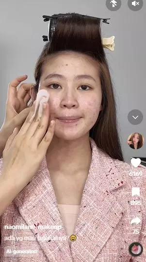 Transformasi cewek wajah acne prone dirias jadi Korean Makeup Look TikTok