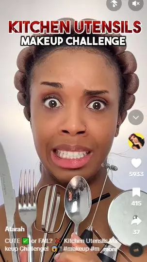 Cewek rias wajahnya pakai peralatan dapur hasilnya flawless pol TikTok