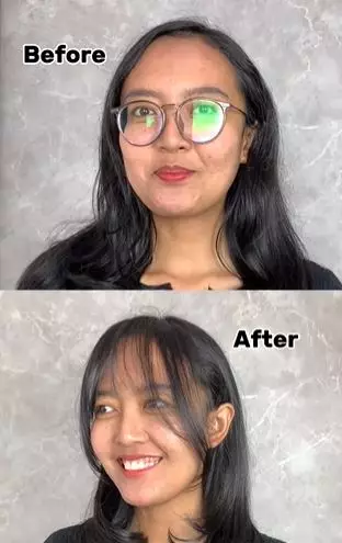 Perubahan cewek dahi jenong usai di-styling auto bak beda orang TikTok Perubahan cewek dahi jenong usai di-styling auto bak beda orang TikTok