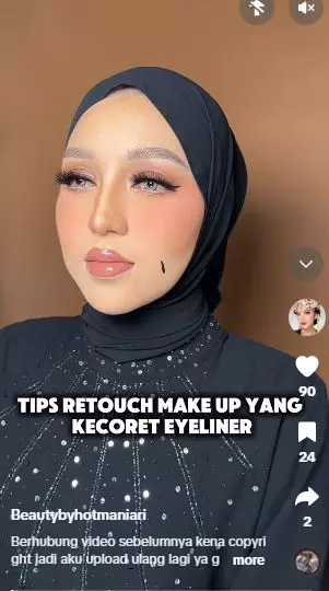 Trik retouch makeup akibat kecoret eyeliner sat set cuma 4 langkah TikTok Trik retouch makeup akibat kecoret eyeliner sat set cuma 4 langkah TikTok