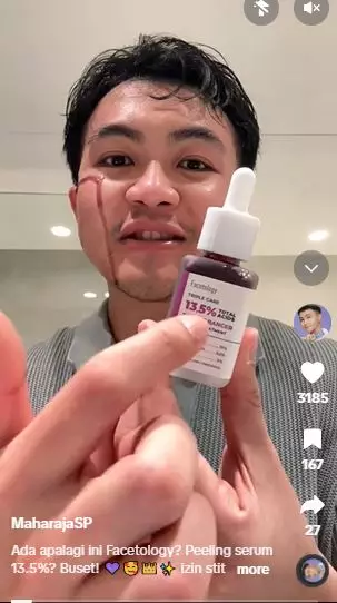 Review Facetology Purple Ranger Peeling diklaim aman untuk usia 16 tahun TikTok