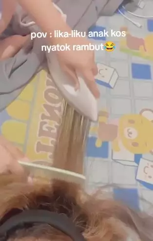 Anak kos ngide catok rambut pakai setrika hasilnya bikin melongo TikTok