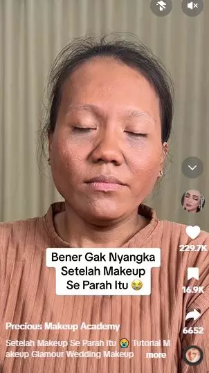 Emak-emak kantung mata gelap usai dirias bold ini bak beda orang TikTok