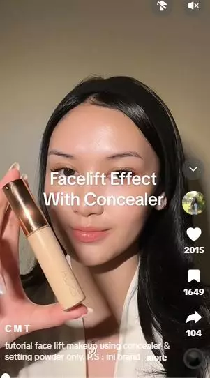 Trik aplikasikan concealer untuk efek face lift TikTok