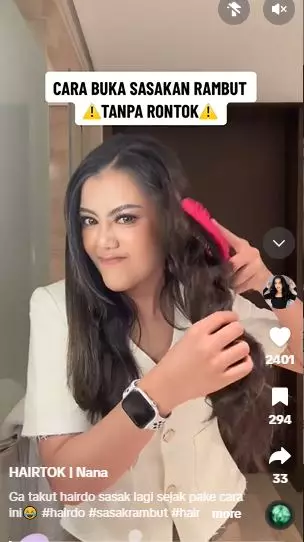 Trik mengurai rambut sasakan agar nggak sakit dan antirontok pakai hair oil TikTok Trik mengurai rambut sasakan agar nggak sakit dan antirontok pakai hair oil TikTok