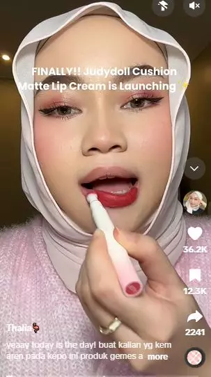Review Judydoll Cushion Matte Lip Cream diklaim tahan hingga 12 jam TikTok