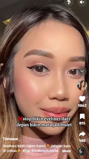 Trik aplikasikan eyeliner agar hasilnya lebih tajam dan presisi TikTok
