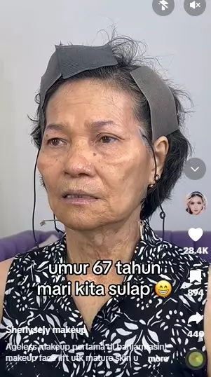 Transformasi nenek 67 tahun kulit keriput usai dirias hasilnya auto muda TikTok