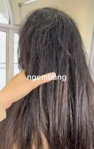 Cewek rambut kaku efek smoothing usai di styling bak rambut baru TikTok