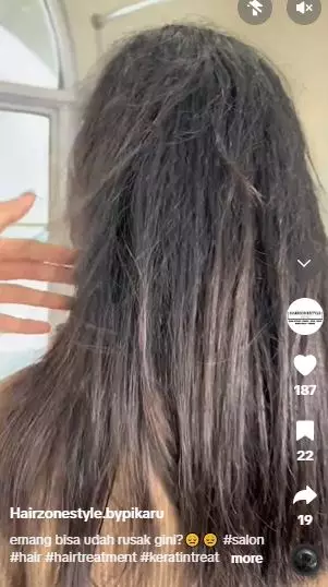 Cewek rambut kaku efek smoothing usai di styling bak rambut baru TikTok