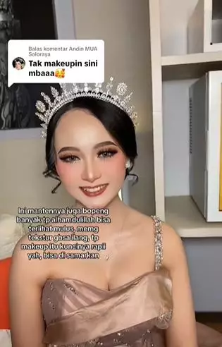 Transformasi cewek wajah bopeng usai dirias jadi pengantin bikin pangling TikTok