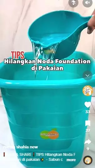 Trik hilangkan noda foundation di baju andalkan 2 bahan dapur TikTok