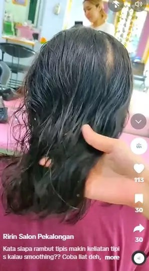 Transformasi cewek rambut ikal super tipis usai di styling bak pakai wig TikTok