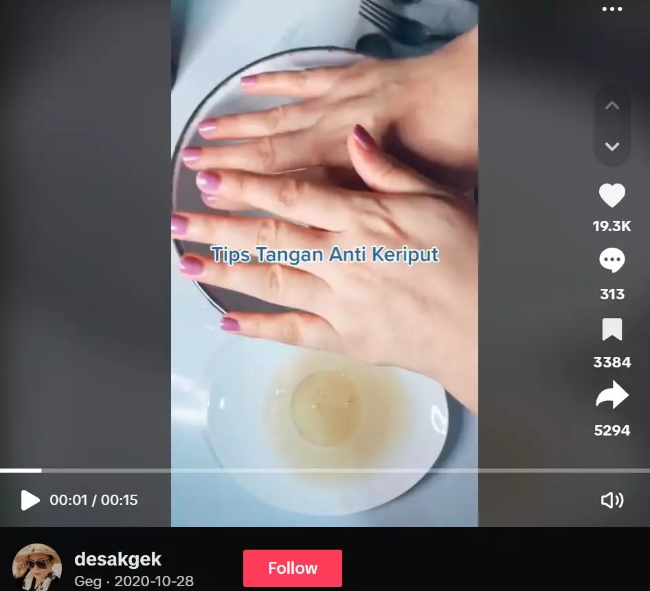 Cara menghilangkan keriput di tangan © TikTok