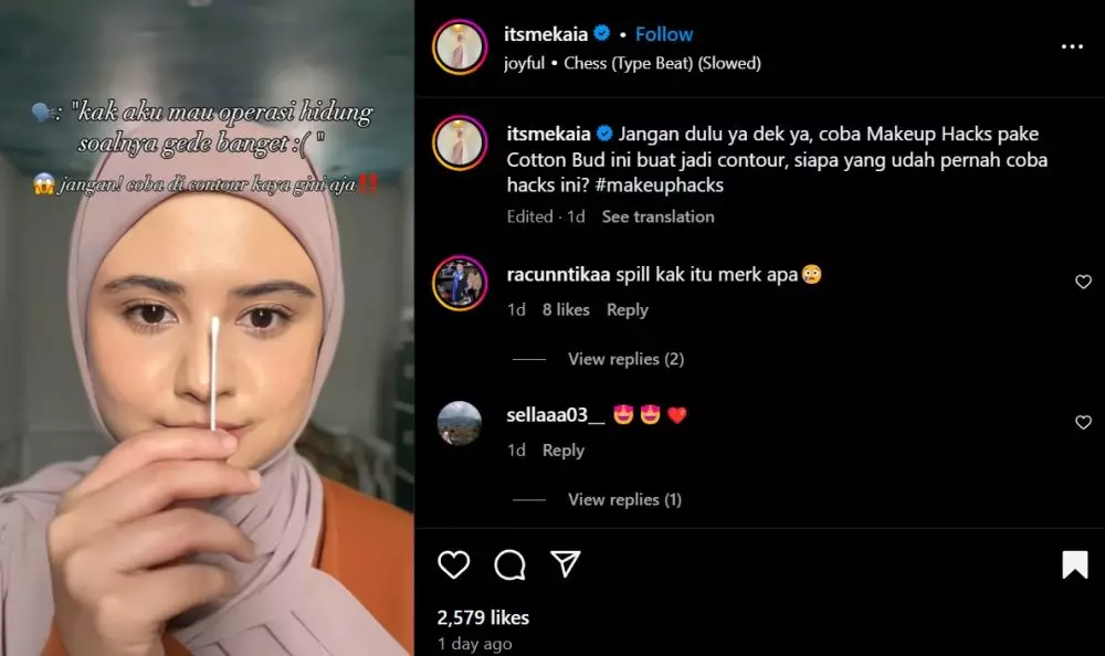 trik bikin kontur hidung agar tampak mancung © Instagram