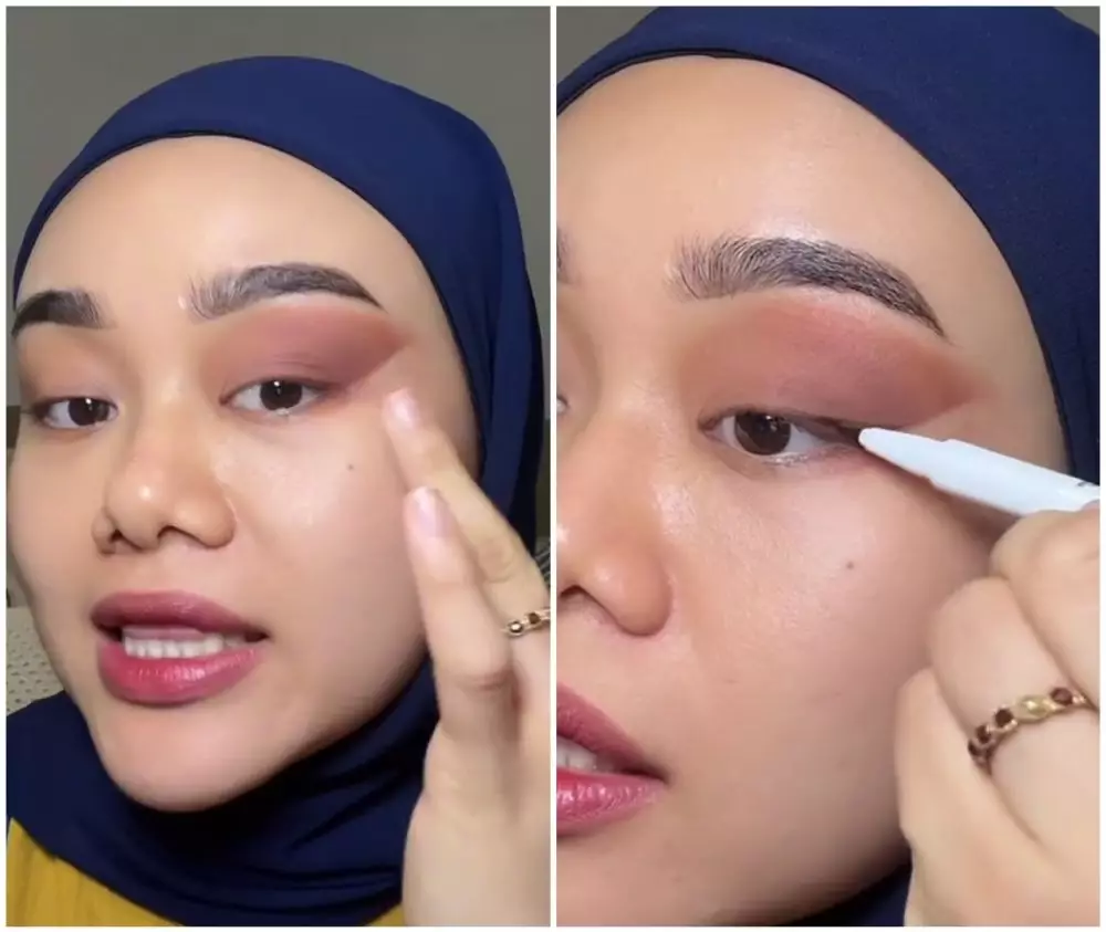 Trik perbaiki eyeshadow ngeblok © TikTok Trik perbaiki eyeshadow ngeblok © TikTok