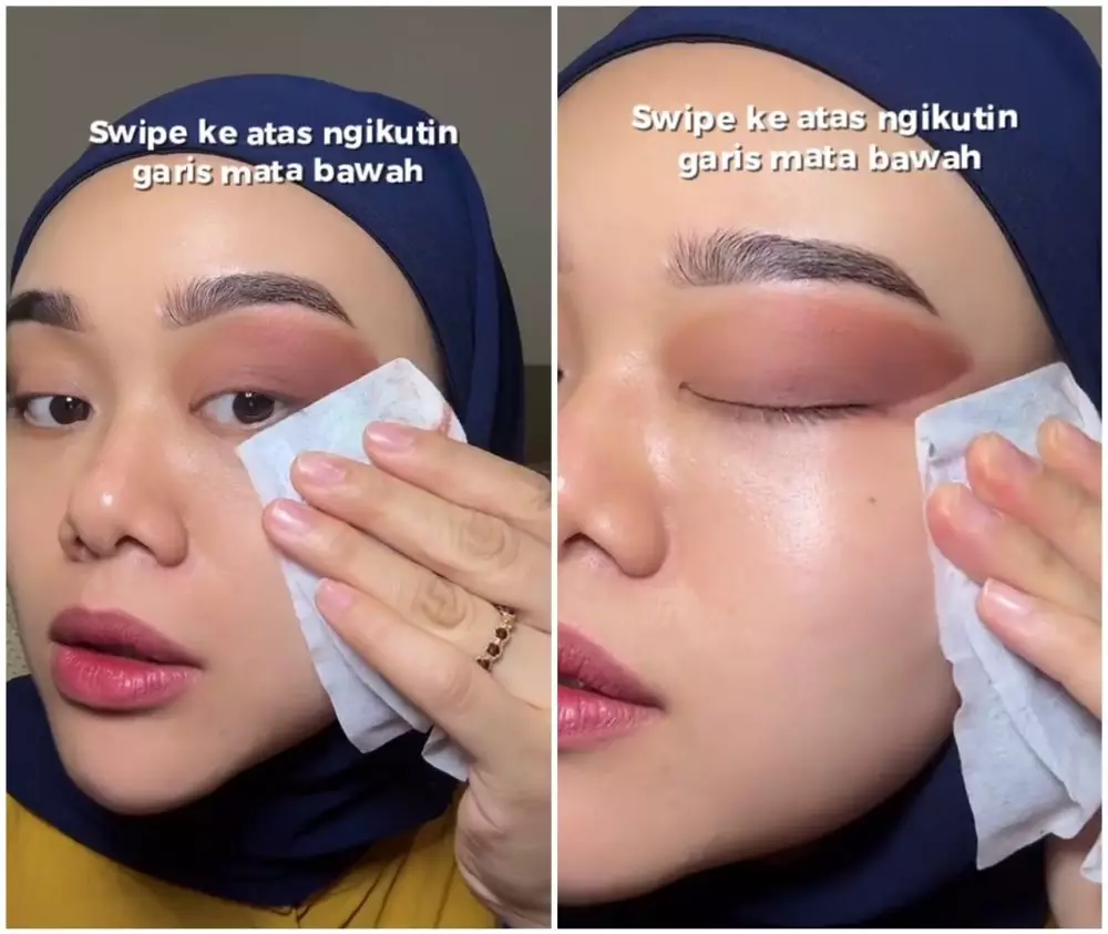Trik perbaiki eyeshadow ngeblok © TikTok Trik perbaiki eyeshadow ngeblok © TikTok