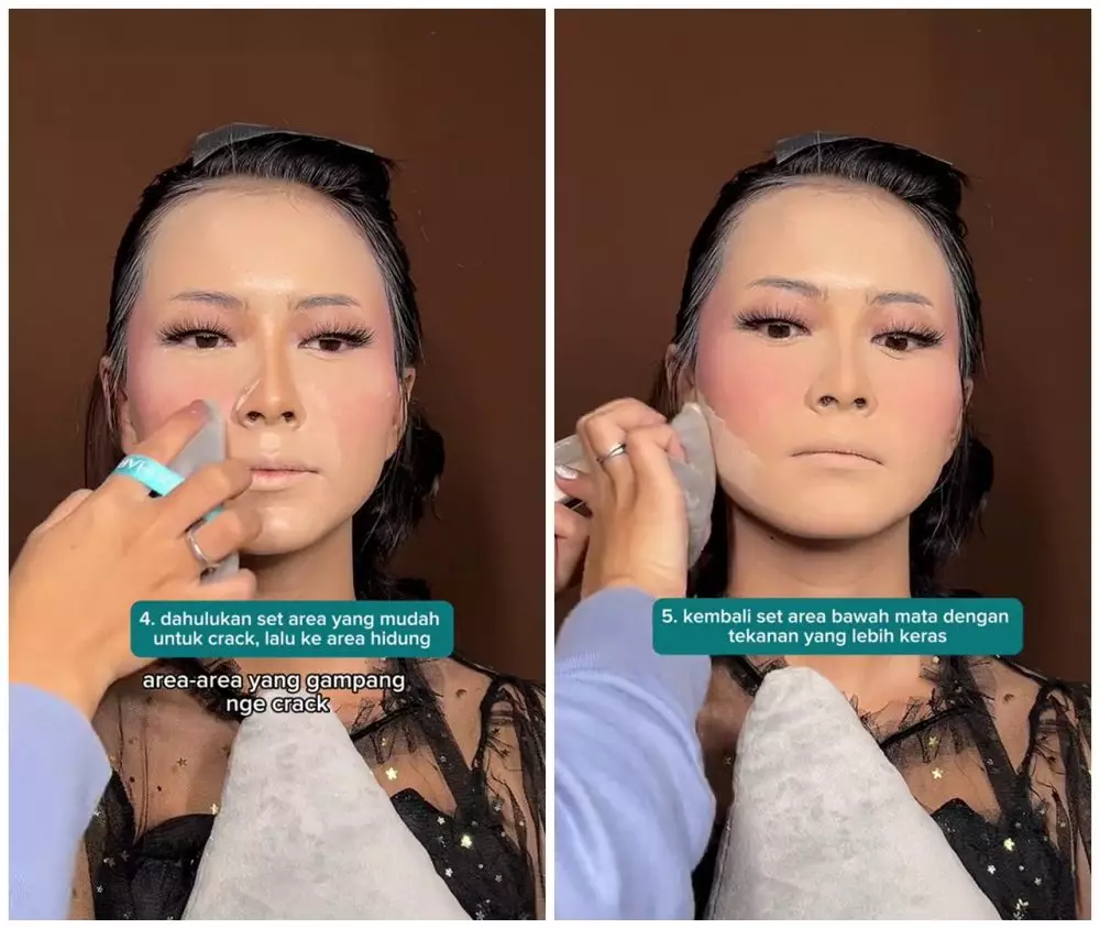 MUA bagikan trik menyamarkan garis halus wajah © TikTok MUA bagikan trik menyamarkan garis halus wajah © TikTok