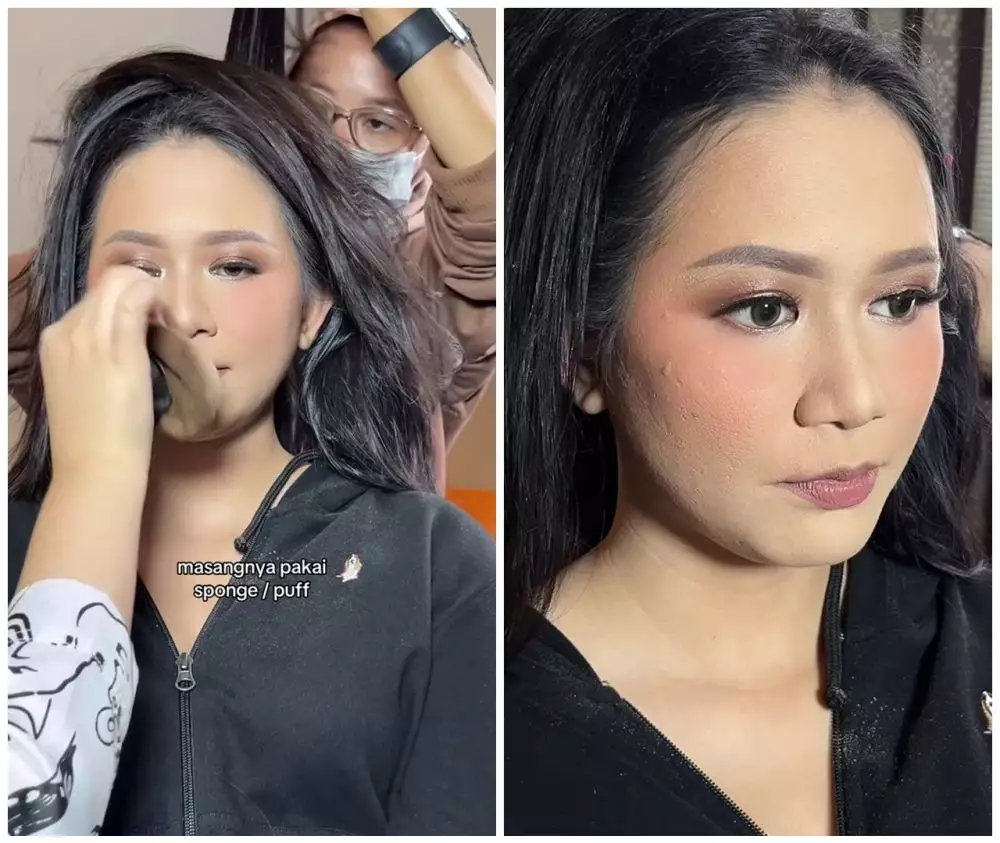 trik touch-up makeup pada kulit berminyak © TikTok