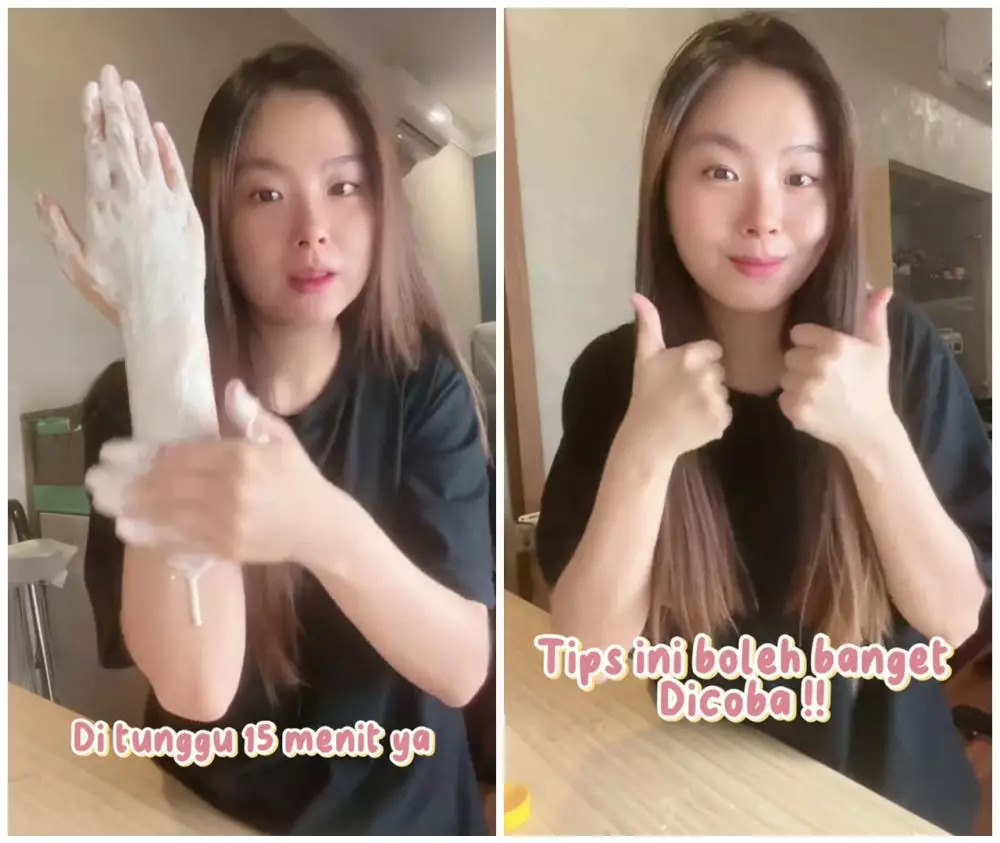 Cara meratakan warna kulit tangan dan kaki © TikTok Cara meratakan warna kulit tangan dan kaki © TikTok