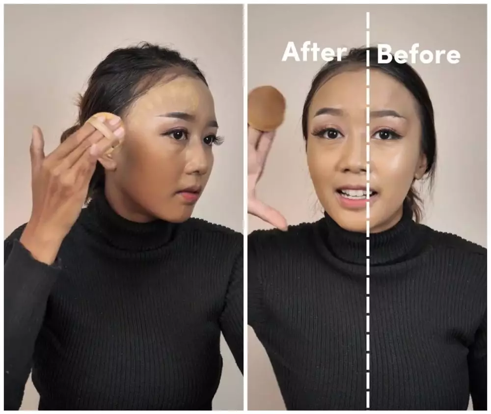 trik mengatasi foundation abu-abu © TikTok trik mengatasi foundation abu-abu © TikTok