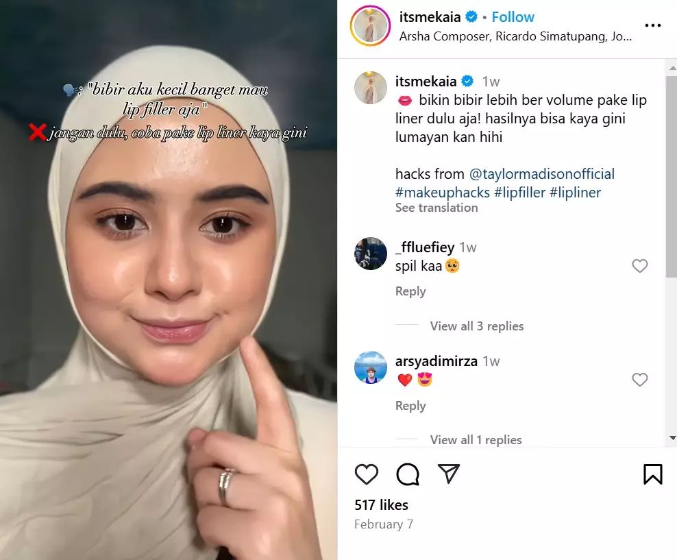 trik bikin bibir lebih bervolume © Instagram