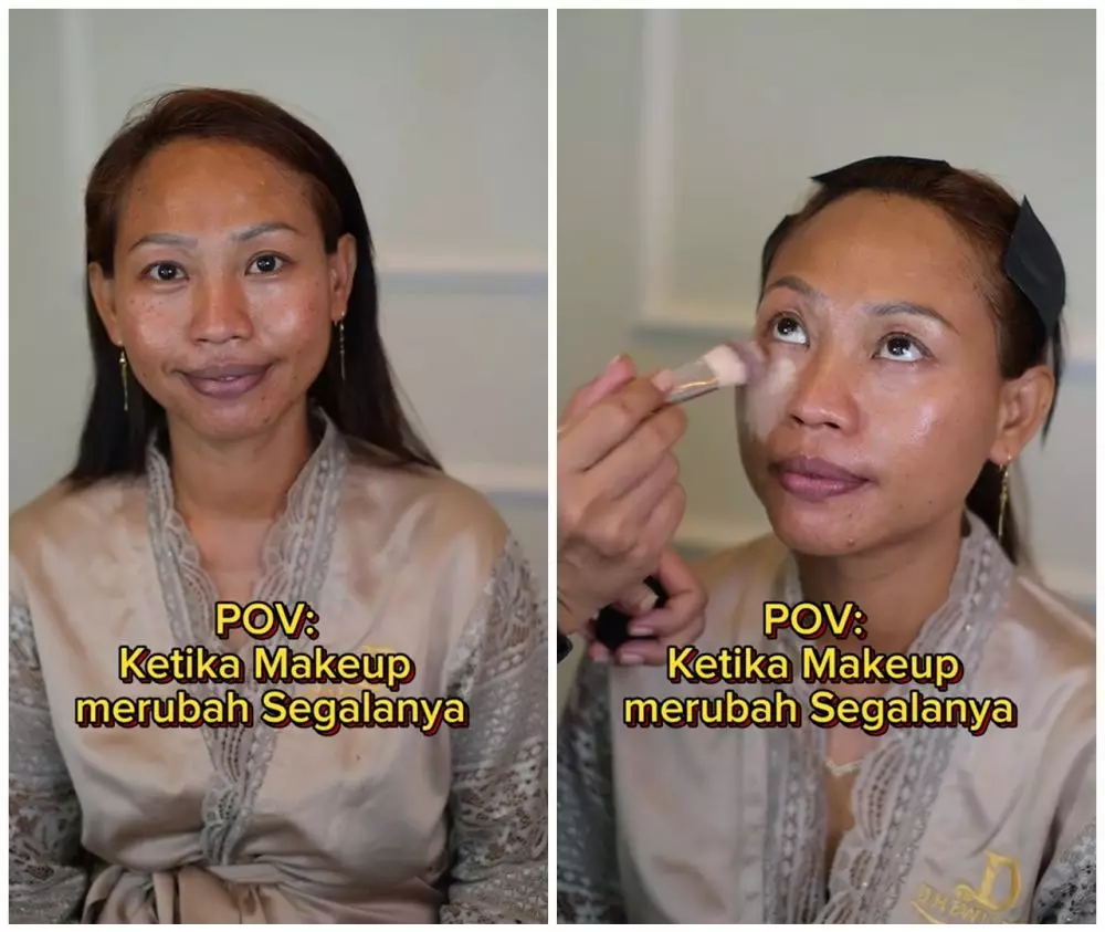 Wanita sawo matang dirias MUA © TikTok