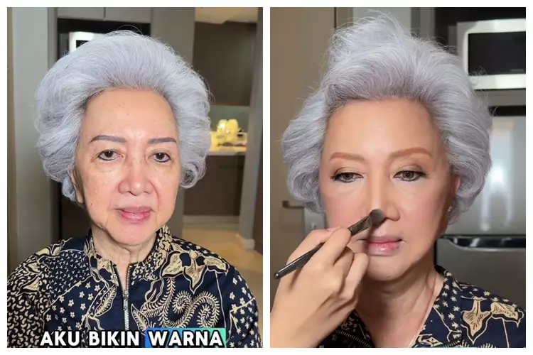 transformasi makeup wanita 75 tahun © TikTok transformasi makeup wanita 75 tahun © TikTok