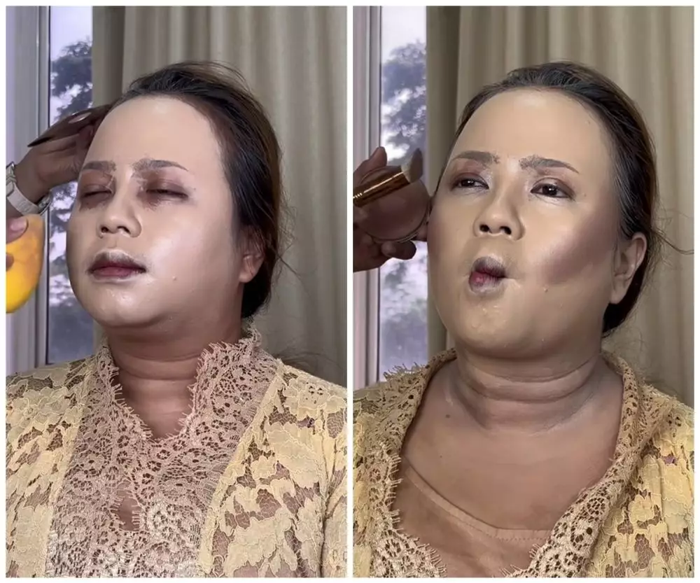 Transformasi makeup pengantin berkulit sawo matang © TikTok
