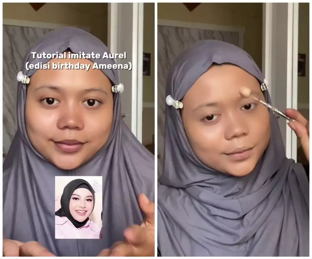 recreate makeup ala Aurel Hermansyah © TikTok