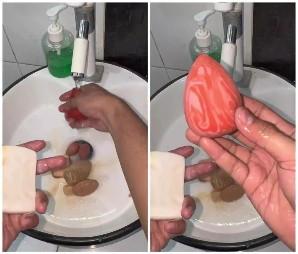 trik bersihkan spons makeup © Instagram