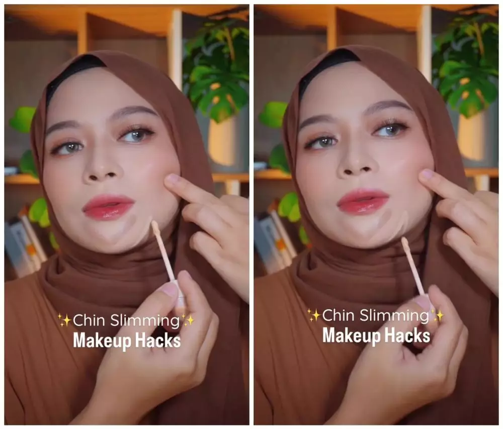 cara membuat contour di dagu © Instagram