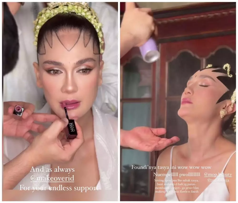 cara MUA Luna Maya bikin foundation antilongsor © Instagram 