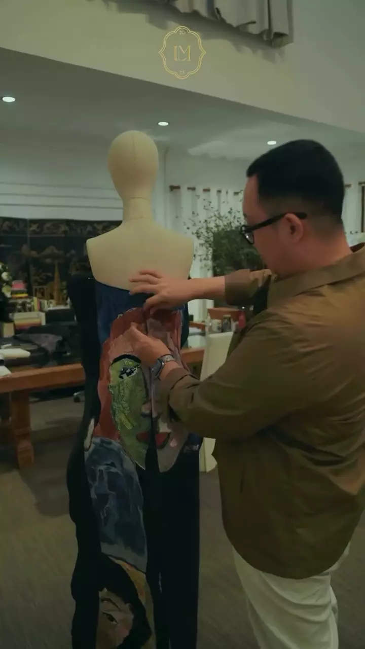 detail gaun after party Luna Maya © 2025 brilio.net